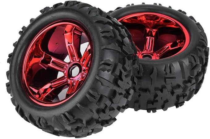 haokaini 8477 轮辋轮毂橡胶轮胎 1/8 rc 汽车卡车红色 rc 汽车替换